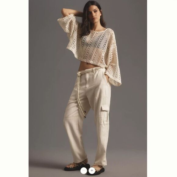 Pilcro Pants - Anthropologie Pilcro Slim Linen Beach Cargo Pants